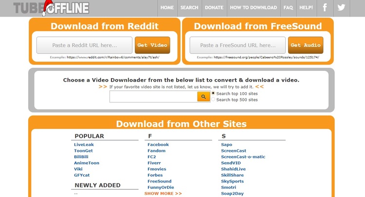 интерфейс TubeOffline