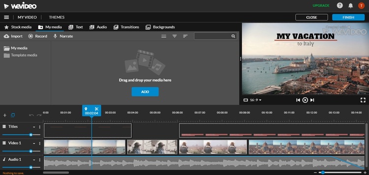 интерфейс WeVideo